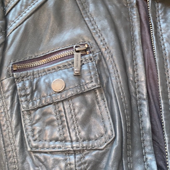 Michael Kors Genuine Leather Gray Moto Jacket • Size Small • Perfect Condition - Picture 2 of 9